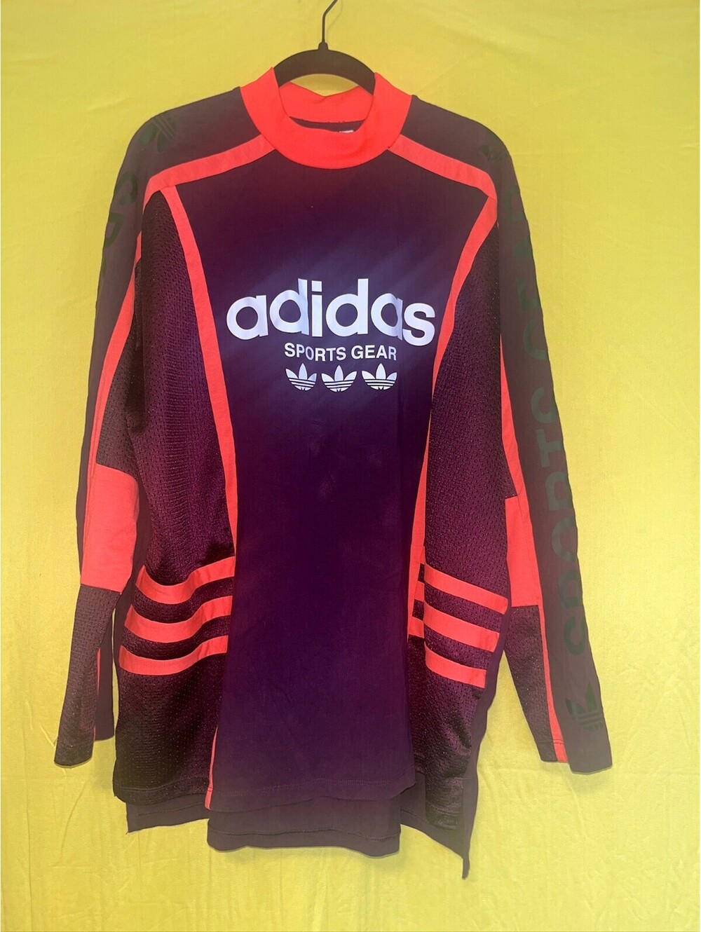 Adidas Black and Pink Long Sleeve Top